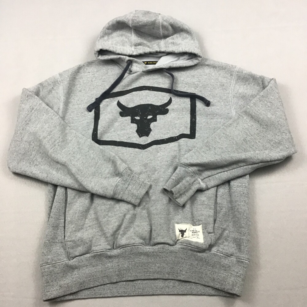 Under Armour Hoodie Men Small Gray Project Rock Short Sleeve Training Gym S